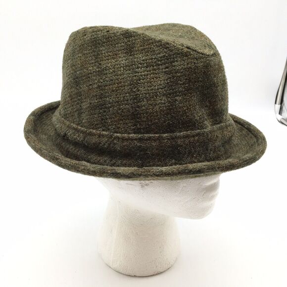 Vintage Fifth Avenue New York Flip It Wool Tweed Fedora Trilby Hat Brown Sz 7 - Picture 2 of 12